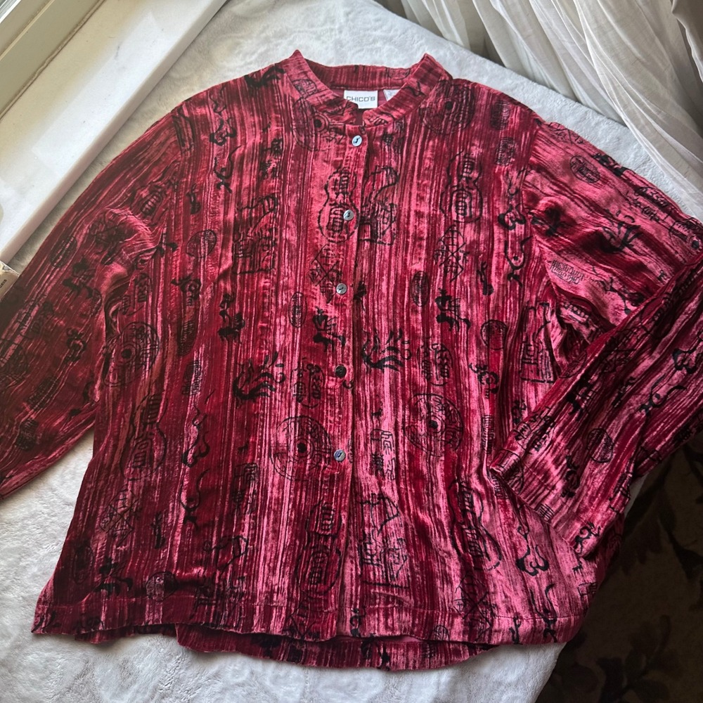 Burgundy Crushed Velvet Grunge Blouse
